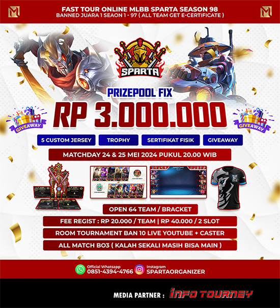 turnamen ml mlbb mole mobile legends mei 2024 sparta organizer season 98 poster