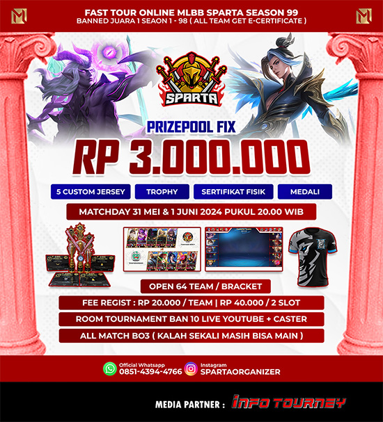 turnamen ml mlbb mole mobile legends mei 2024 sparta organizer season 99 poster