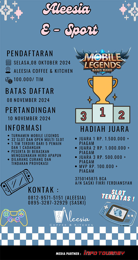 turnamen ml mlbb mole mobile legends november 2024 aleesia esport poster