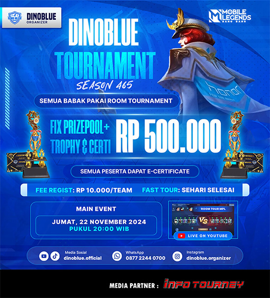 turnamen ml mlbb mole mobile legends november 2024 dinoblue season 465 poster
