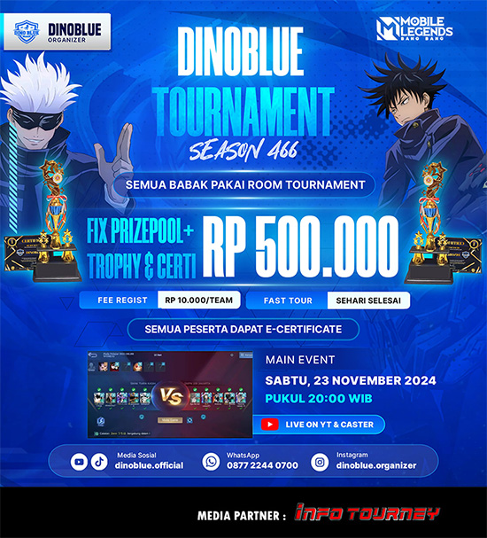 turnamen ml mlbb mole mobile legends november 2024 dinoblue season 466 poster