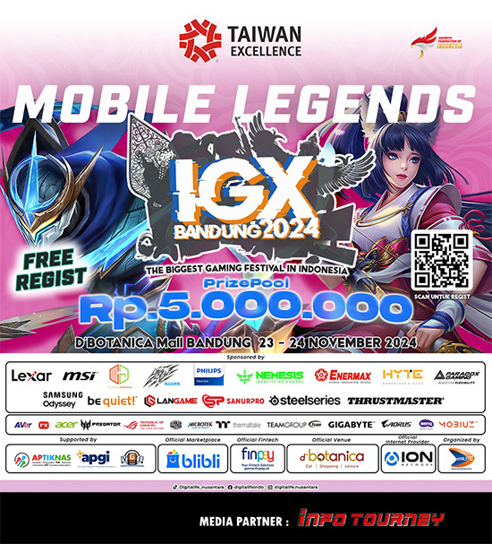 turnamen ml mlbb mole mobile legends november 2024 igx bandung 2024 poster