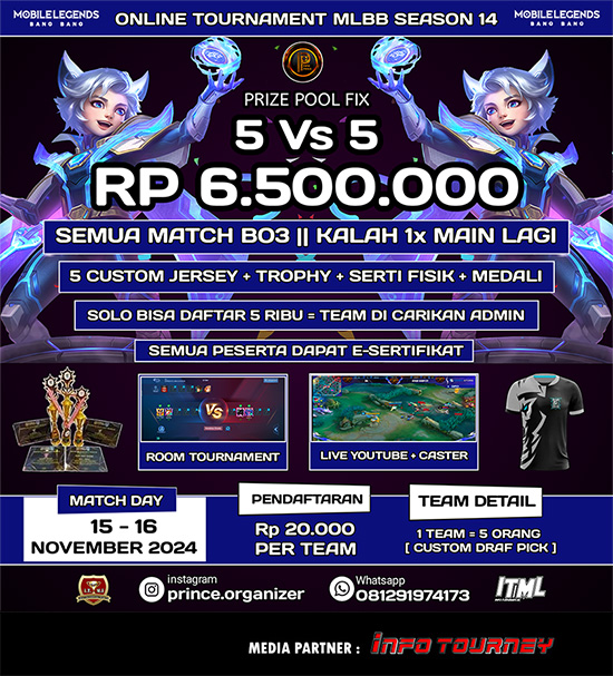 turnamen ml mlbb mole mobile legends november 2024 prince organizer 11 poster