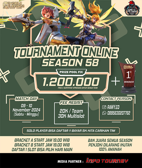 turnamen ml mlbb mole mobile legends november 2024 rawy season 58 poster