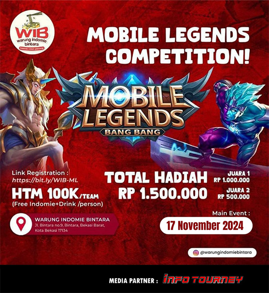 turnamen ml mlbb mole mobile legends november 2024 wib cup 2024 poster