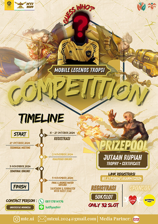turnamen ml mlbb mole mobile legends november 2024 mtc ui 2024 poster