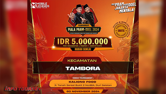 turnamen ml mlbb mole mobile legends november 2024 piala pram doel 2024 tambora logo