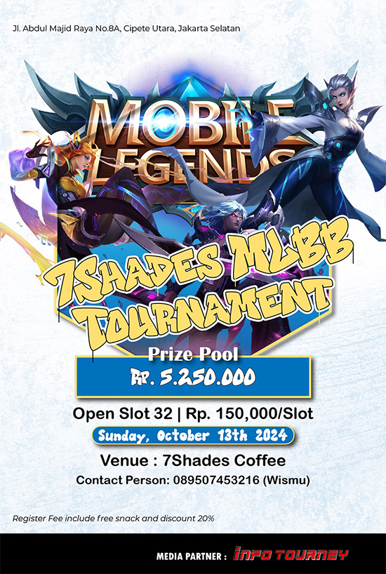 turnamen ml mlbb mole mobile legends oktober 2024 7shades coffee 1 poster