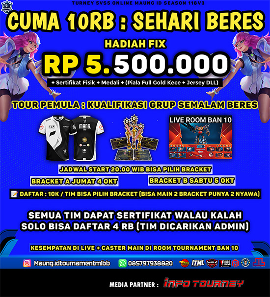 turnamen ml mlbb mole mobile legends oktober 2024 maung id cup season 118 week 3 poster