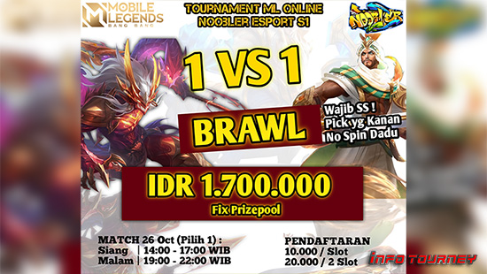 turnamen ml mlbb mole mobile legends oktober 2024 noobler 1vs1 brawl season 1 logo