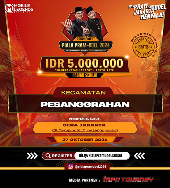 turnamen ml mlbb mole mobile legends oktober 2024 piala pram doel 2024 poster