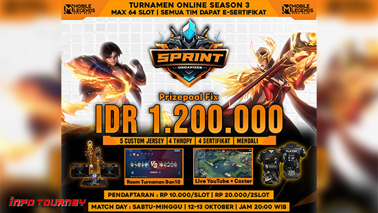 turnamen ml mlbb mole mobile legends oktober 2024 sprint organizer season 3 logo