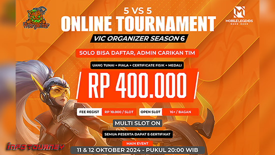 turnamen ml mlbb mole mobile legends oktober 2024 vic organizer season 6 logo