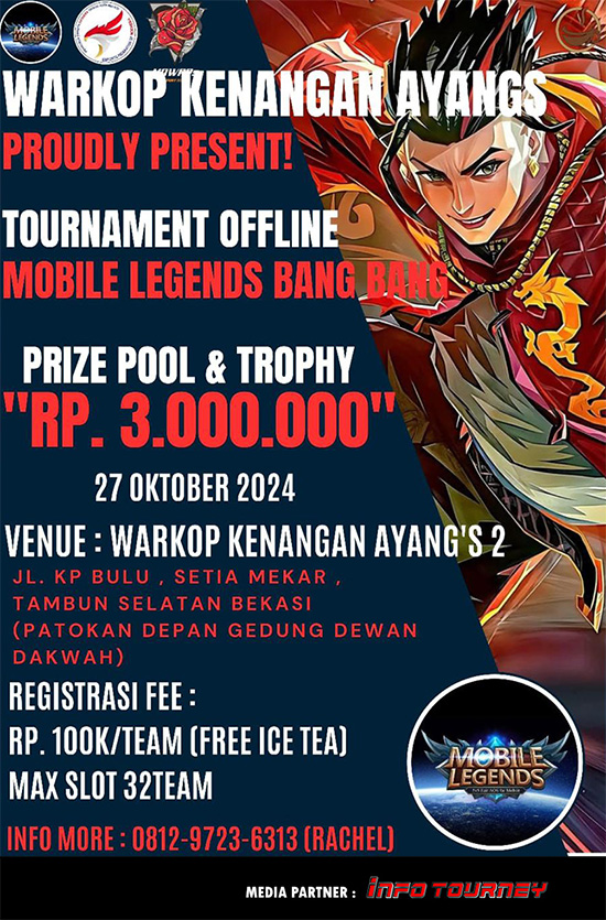 turnamen ml mlbb mole mobile legends oktober 2024 warkop kenangan ayangs poster