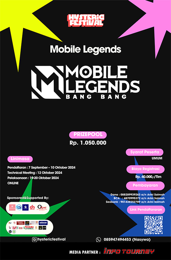 turnamen ml mlbb mole mobile legends oktober 2024 hysteric festival 2024 poster