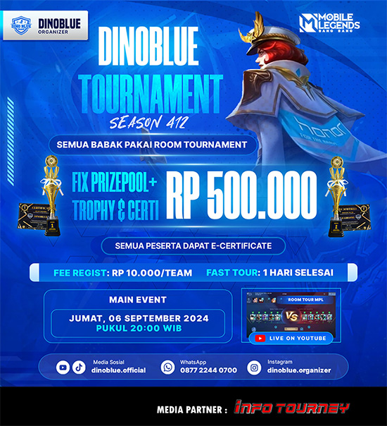 turnamen ml mlbb mole mobile legends september 2024 dinoblue season 412 poster