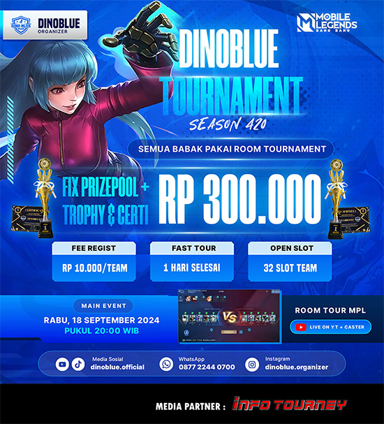 turnamen ml mlbb mole mobile legends september 2024 dinoblue season 420 poster