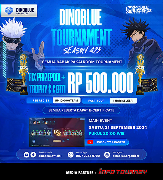 turnamen ml mlbb mole mobile legends september 2024 dinoblue season 423 poster