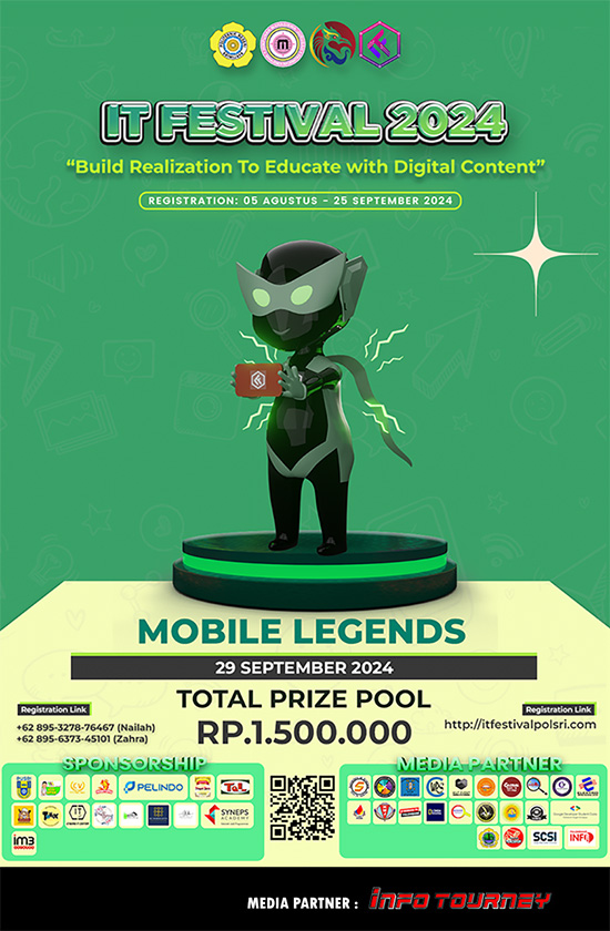 turnamen ml mlbb mole mobile legends september 2024 it festival polsri poster
