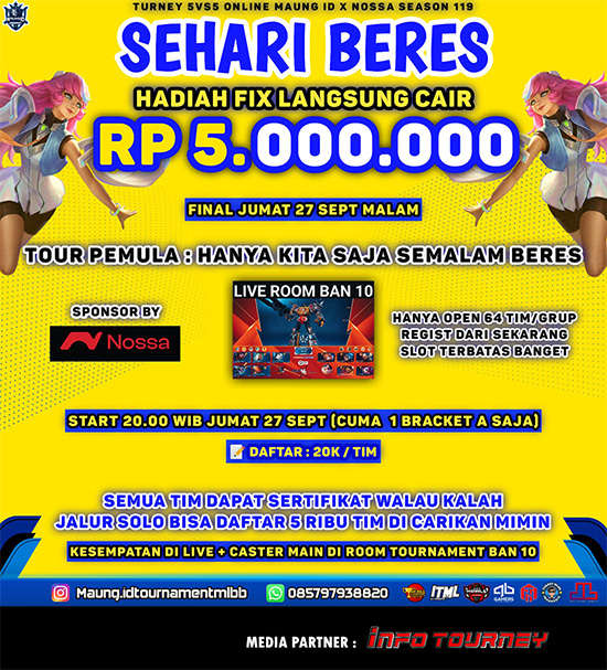 turnamen ml mlbb mole mobile legends september 2024 maung id x nossa season 119 poster