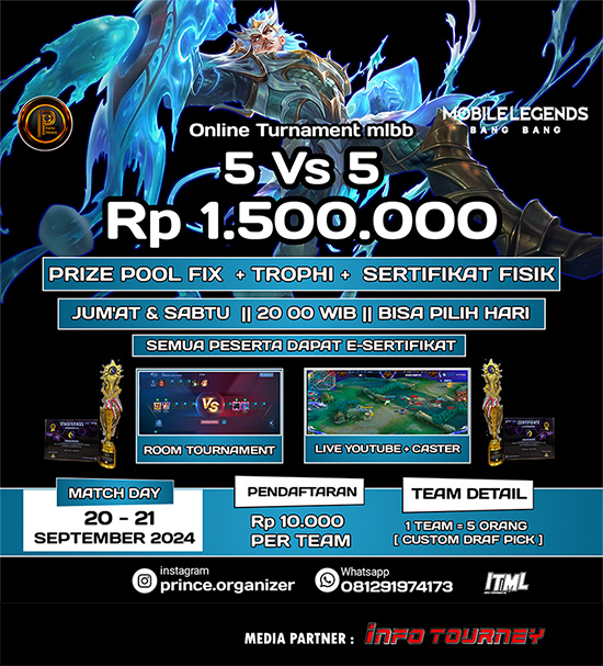 turnamen ml mlbb mole mobile legends september 2024 prince organizer 5 poster