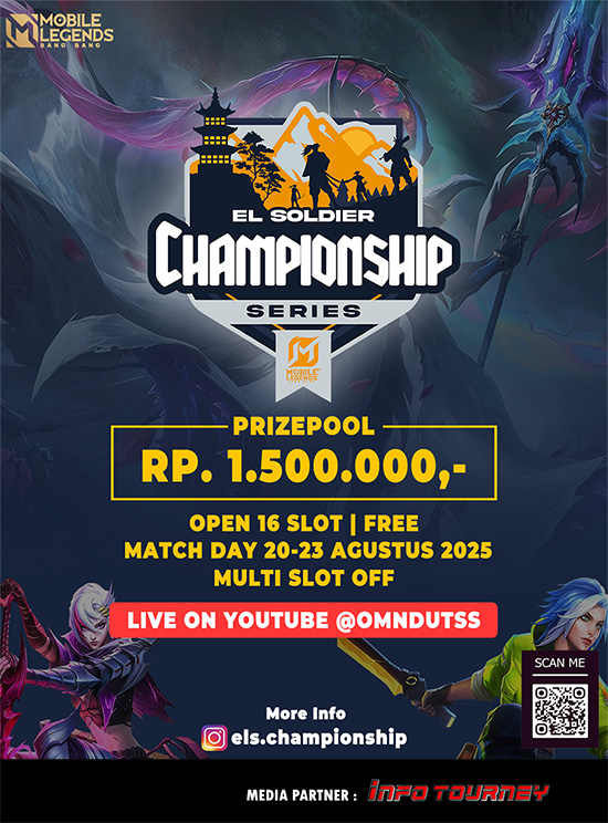 turnamen ml mlbb mole mobile legends agustus 2025 el soldier championship season 1 poster