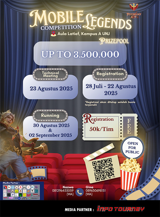 turnamen ml mlbb mole mobile legends agustus 2025 psychology expo 2025 poster