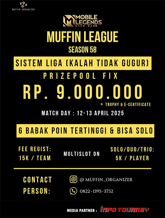 turnamen ml mlbb mole mobile legends april 2025 muffin season 58 2 poster