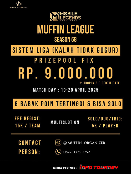 turnamen ml mlbb mole mobile legends april 2025 muffin season 58 3 poster