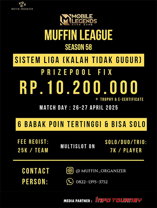 turnamen ml mlbb mole mobile legends april 2025 muffin season 58 4 poster