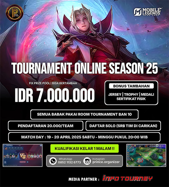 turnamen ml mlbb mole mobile legends april 2025 prince organizer season 25 poster