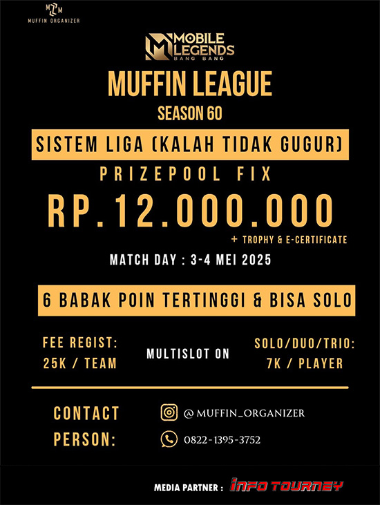 turnamen ml mlbb mole mobile legends mei 2025 muffin season 60 poster