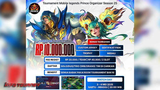 turnamen ml mlbb mole mobile legends mei 2025 prince organizer season 25 2 logo