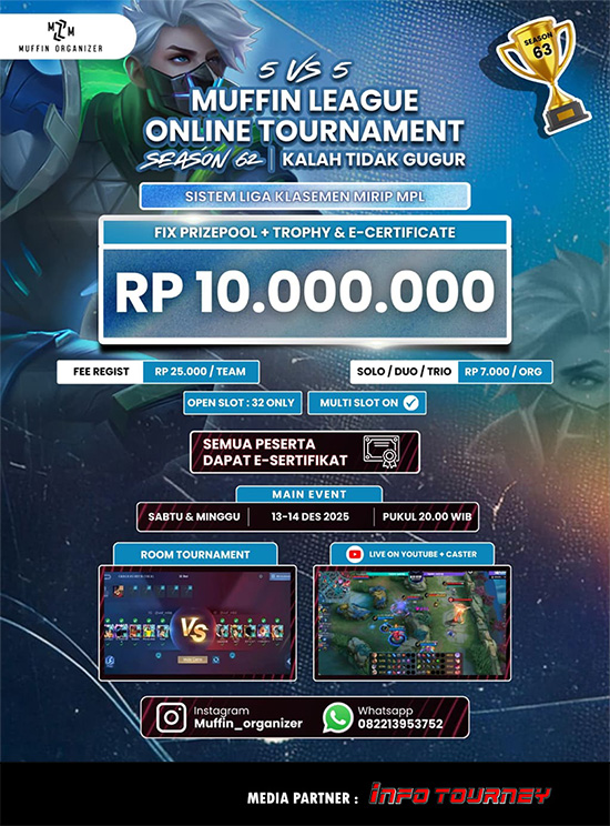 turnamen ml mlbb mole mobile legends desember 2025 muffin season 63 3 poster