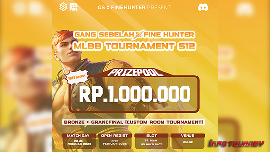 turnamen ml mlbb mole mobile legends februari 2025 gang sebelah x fine hunter season 12 logo