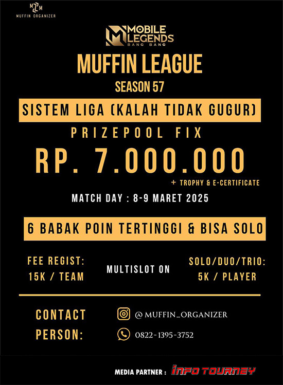 turnamen ml mlbb mole mobile legends maret 2025 muffin season 57 1 poster