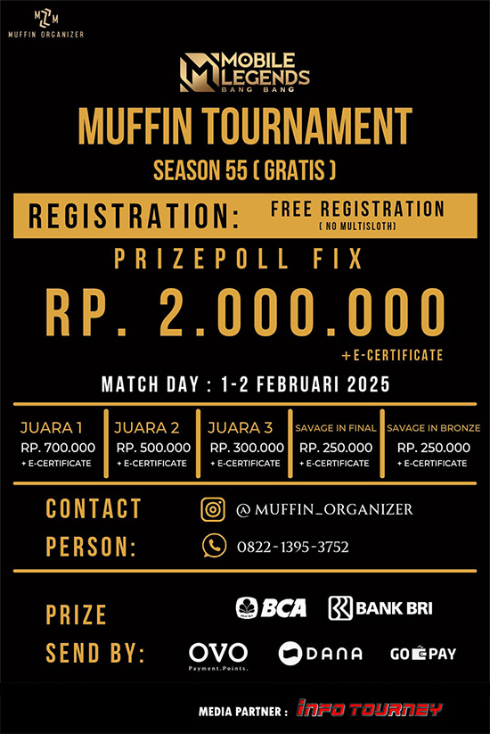 turnamen ml mlbb mole mobile legends februari 2025 muffin season 55 poster