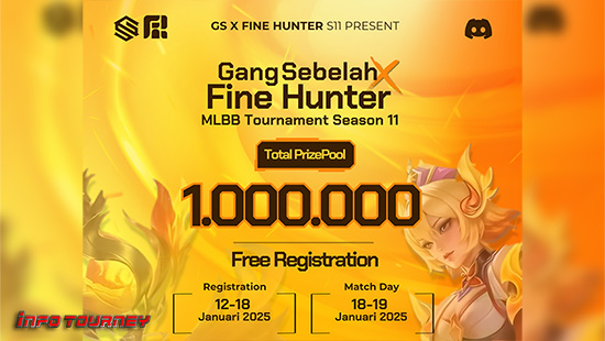 turnamen ml mlbb mole mobile legends januari 2025 gang sebelah x fine hunter season 11 logo