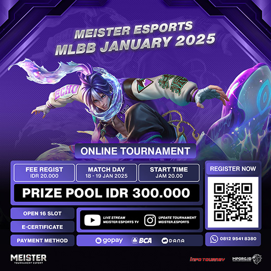turnamen ml mlbb mole mobile legends januari 2025 meister januari 2025 poster