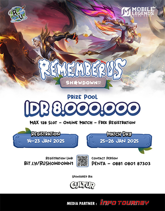 turnamen ml mlbb mole mobile legends januari 2025 rememberus poster