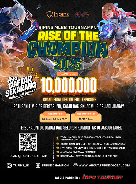 turnamen ml mlbb mole mobile legends agustus 2025 rise of the champion 2025 poster