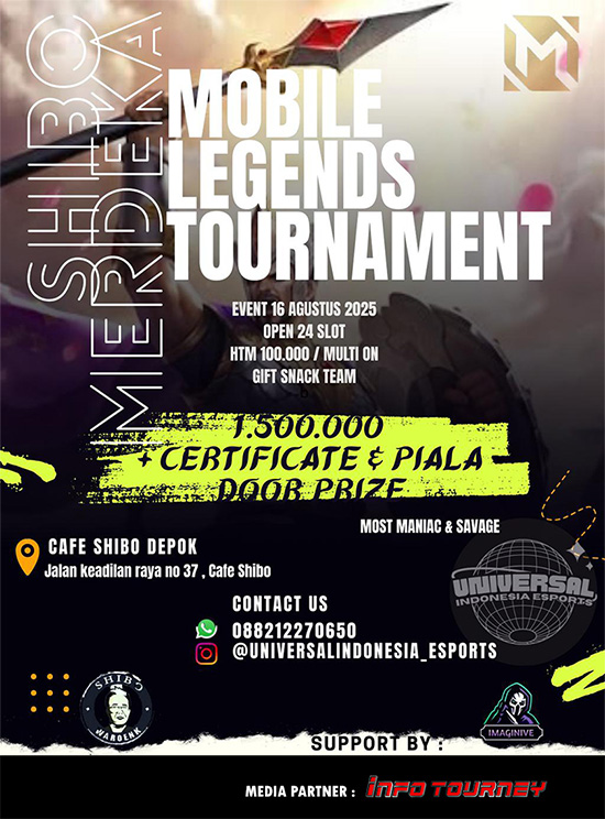 turnamen ml mlbb mole mobile legends agustus 2025 shibo merdeka poster