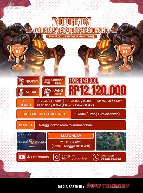 turnamen ml mlbb mole mobile legends juli 2025 muffin season 61 3 poster