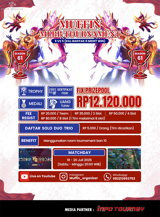 turnamen ml mlbb mole mobile legends juli 2025 muffin season 61 4 poster