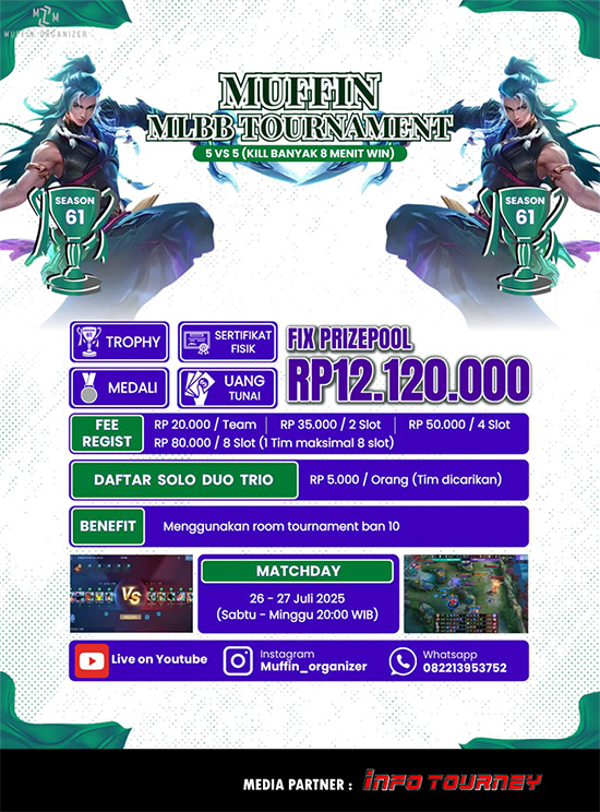 turnamen ml mlbb mole mobile legends juli 2025 muffin season 61 5 poster