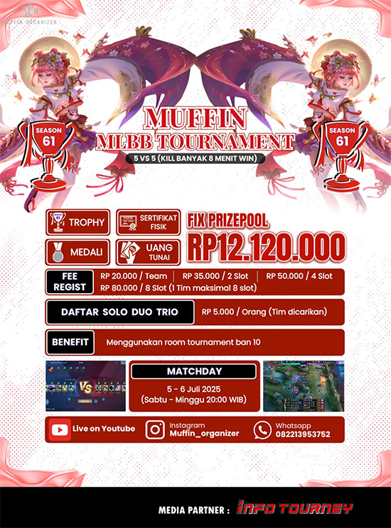 turnamen ml mlbb mole mobile legends juli 2025 muffin season 61 2 poster