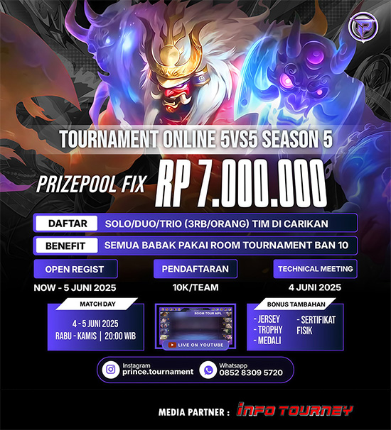 turnamen ml mlbb mole mobile legends juni 2025 prince tour season 5 4 poster