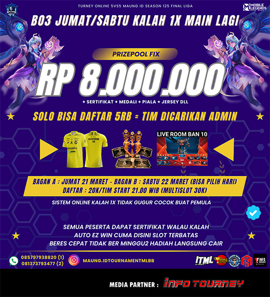 turnamen ml mlbb mole mobile legends maret 2025 maung id cup season 125 poster