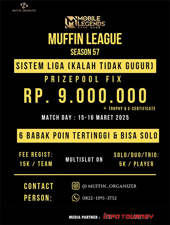 turnamen ml mlbb mole mobile legends maret 2025 muffin season 57 2 poster