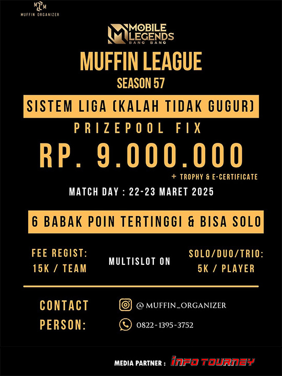 turnamen ml mlbb mole mobile legends maret 2025 muffin season 57 3 poster